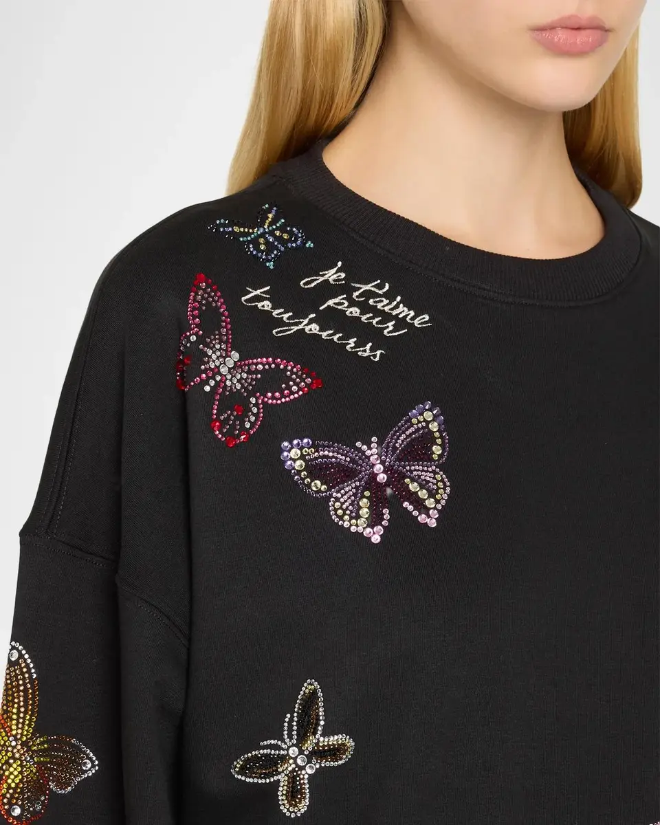 Cinq à Sept Heatset Butterfly Crewneck Sweatshirt | Thumbnail 5 Cinq à Sept Heatset Butterfly Crewneck Sweatshirt | Thumbnail 5