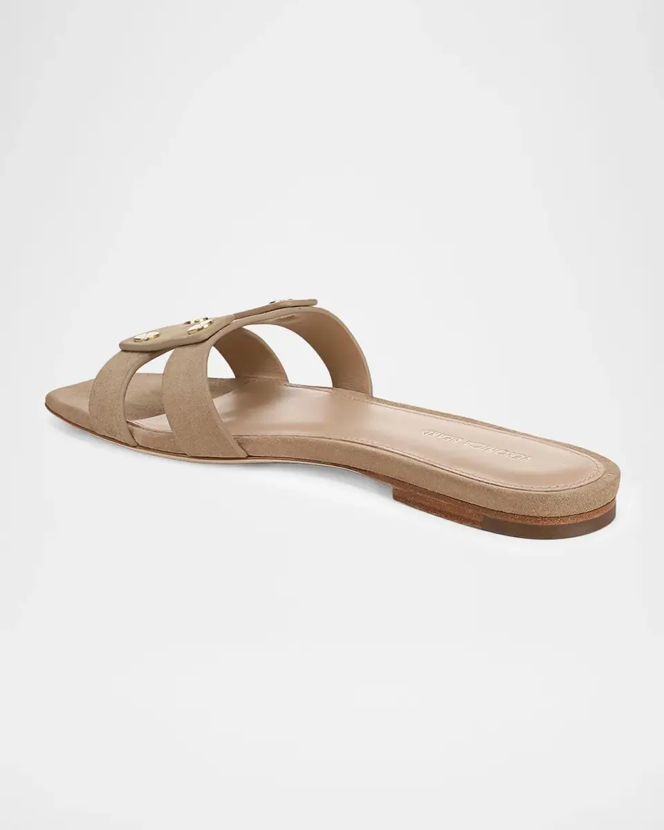 Veronica Beard Via Suede Flat Slide Sandals | Thumbnail 3