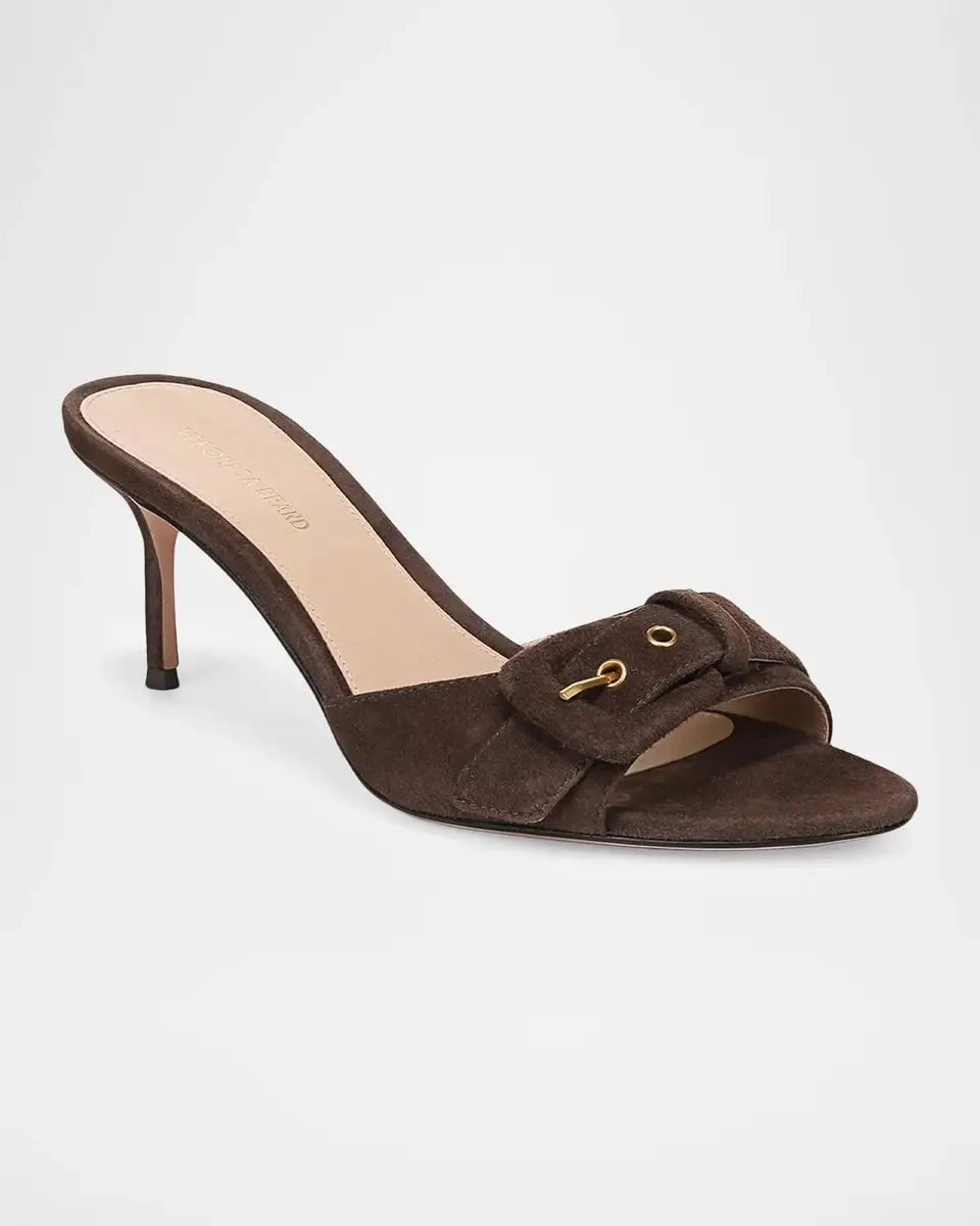 Veronica Beard 65mm Tia Suede Buckle Mules | Thumbnail 2 Veronica Beard 65mm Tia Suede Buckle Mules | Thumbnail 2