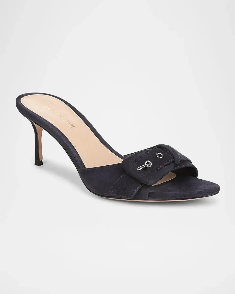 Veronica Beard 65mm Tia Suede Buckle Mules | Thumbnail 2 Veronica Beard 65mm Tia Suede Buckle Mules | Thumbnail 2