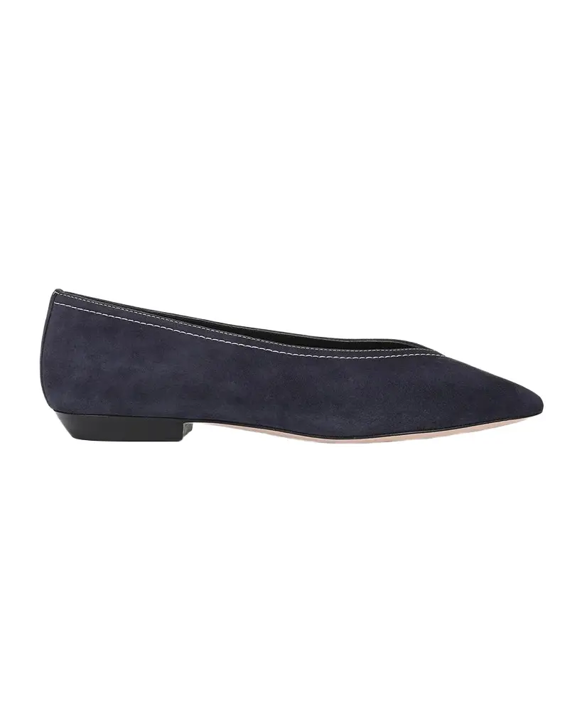 Veronica Beard Bancroft Suede Ballerina Flats