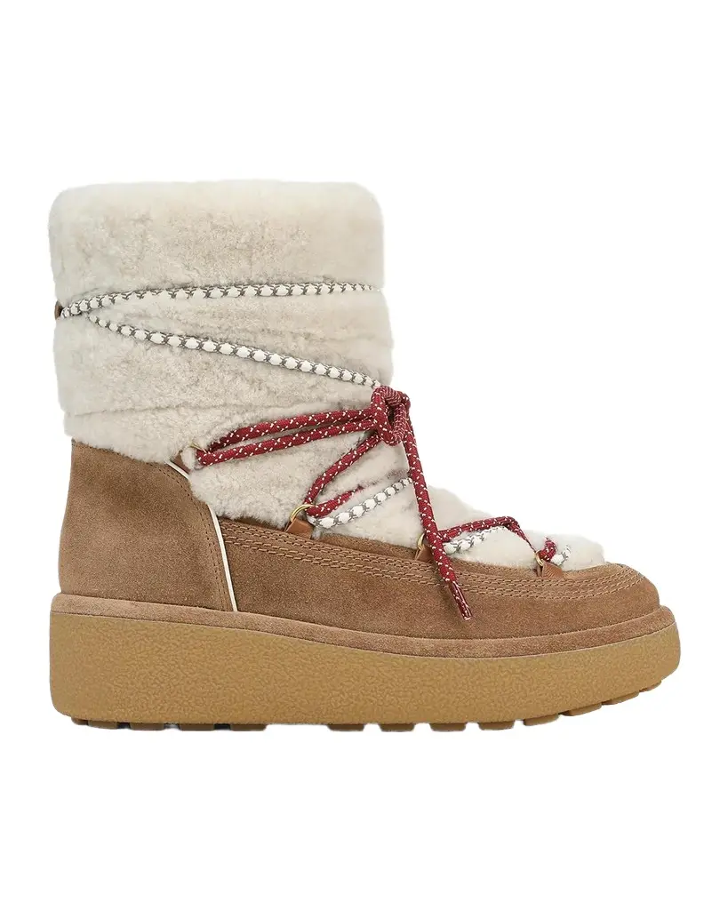 Veronica Beard Kirsta Suede and Shearling Snow Boots