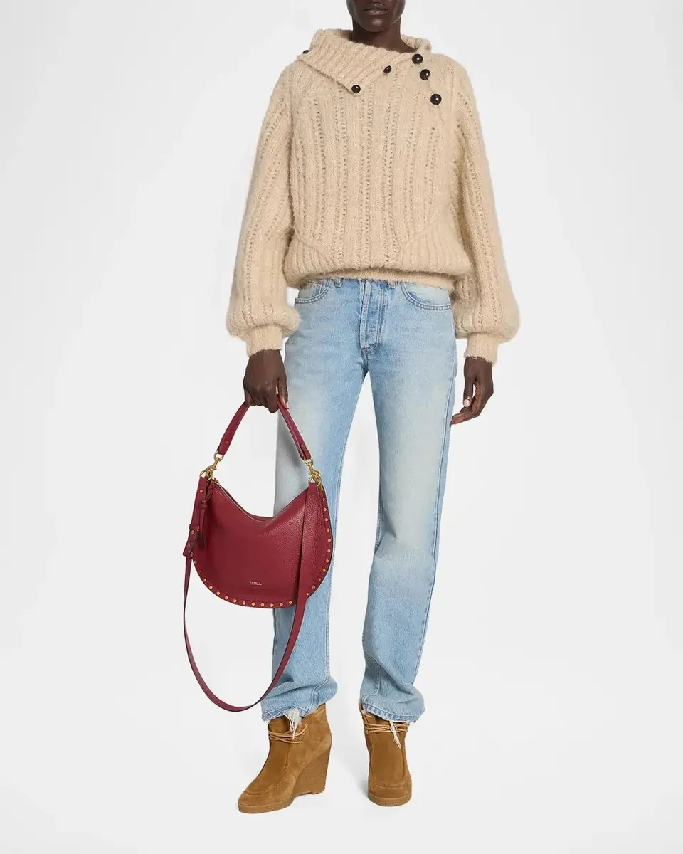 Isabel Marant Lily Alapca-Mohair Rib Folded Turtleneck Sweater | Thumbnail 2