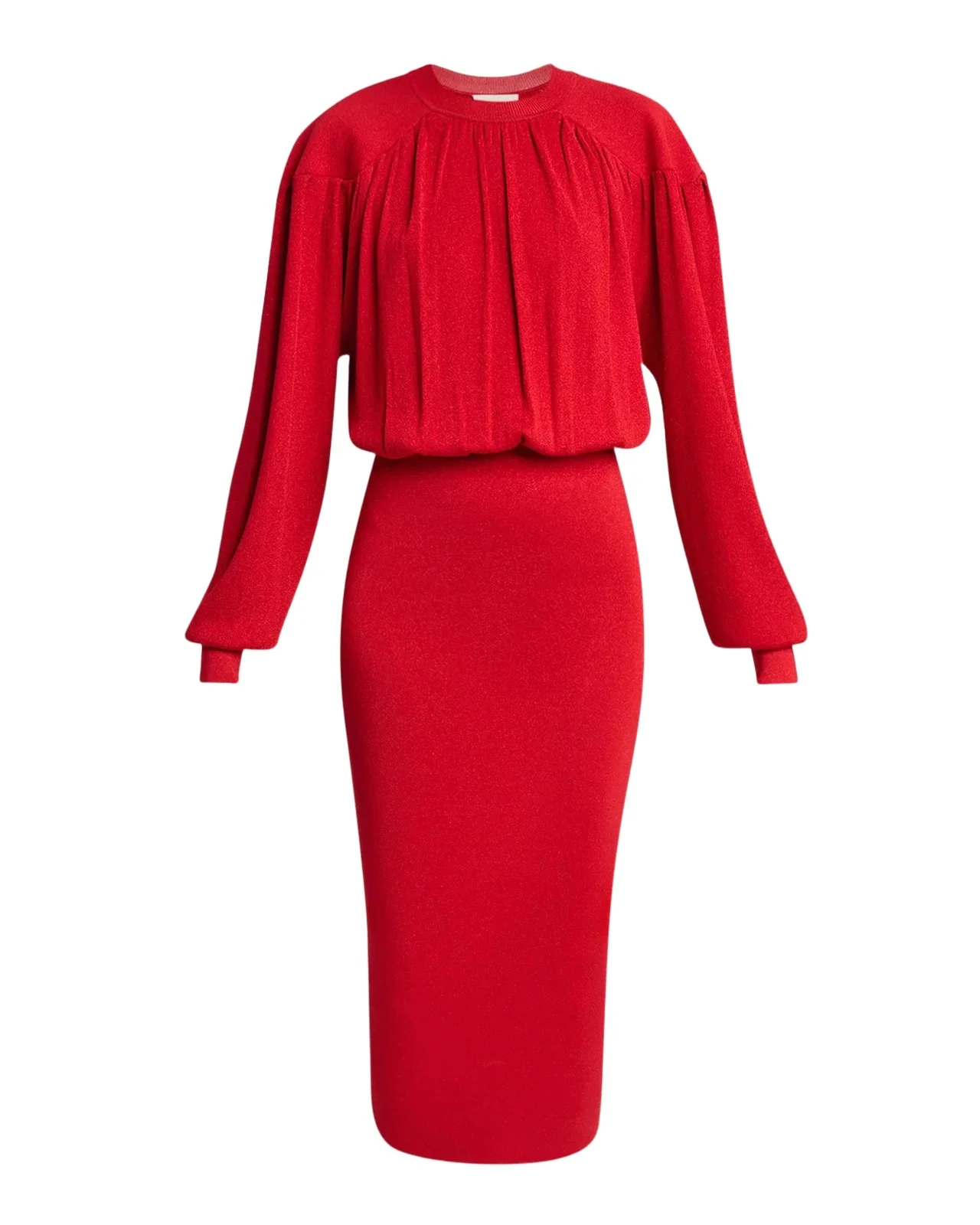 Isabel Marant Aliza Shimmering Knit Long-Sleeve Midi Dress