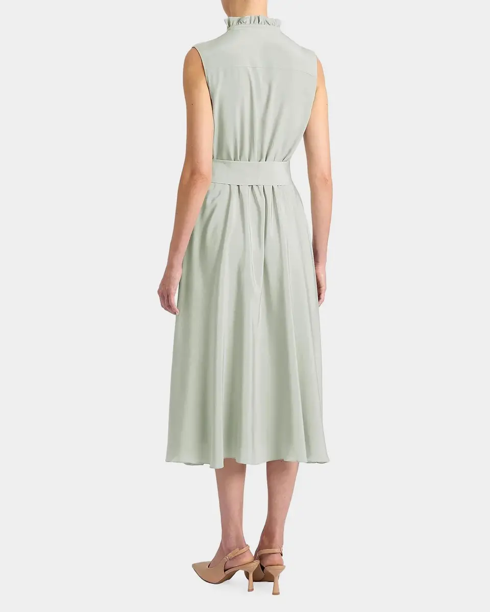 Santorelli Nirva Sleeveless Ruffle-Trim Silk Midi Dress | Thumbnail 3 Santorelli Nirva Sleeveless Ruffle-Trim Silk Midi Dress | Thumbnail 3