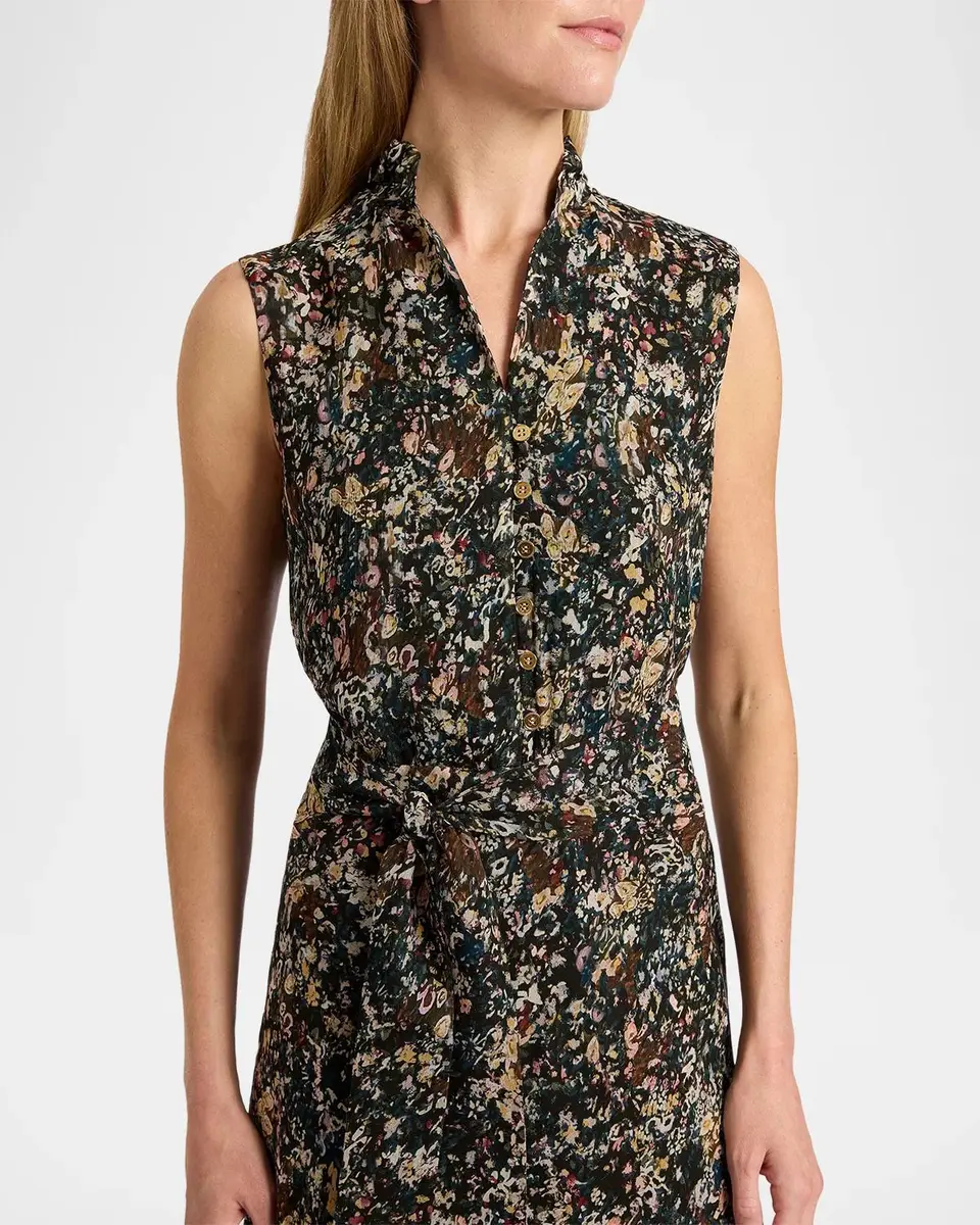 Santorelli Sleeveless Abstract-Print Viscose Midi Dress | Thumbnail 5 Santorelli Sleeveless Abstract-Print Viscose Midi Dress | Thumbnail 5