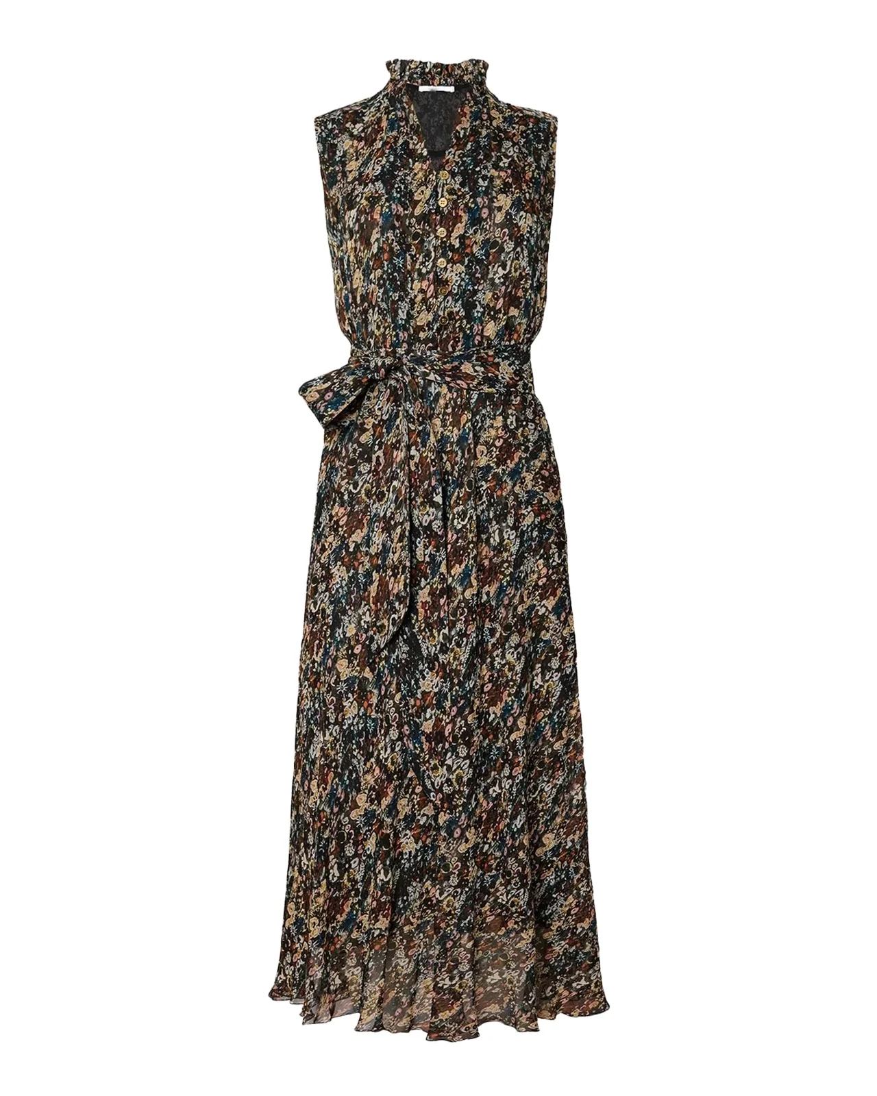 Sleeveless Abstract-Print Viscose Midi Dress Sleeveless Abstract-Print Viscose Midi Dress