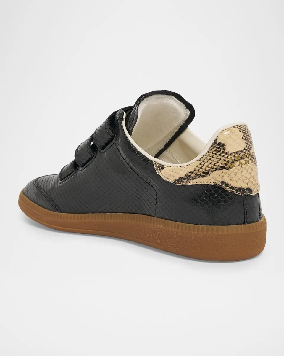 Isabel Marant Beth Embossed Leather Grip-Strap Sneakers | Thumbnail 4 Isabel Marant Beth Embossed Leather Grip-Strap Sneakers | Thumbnail 4