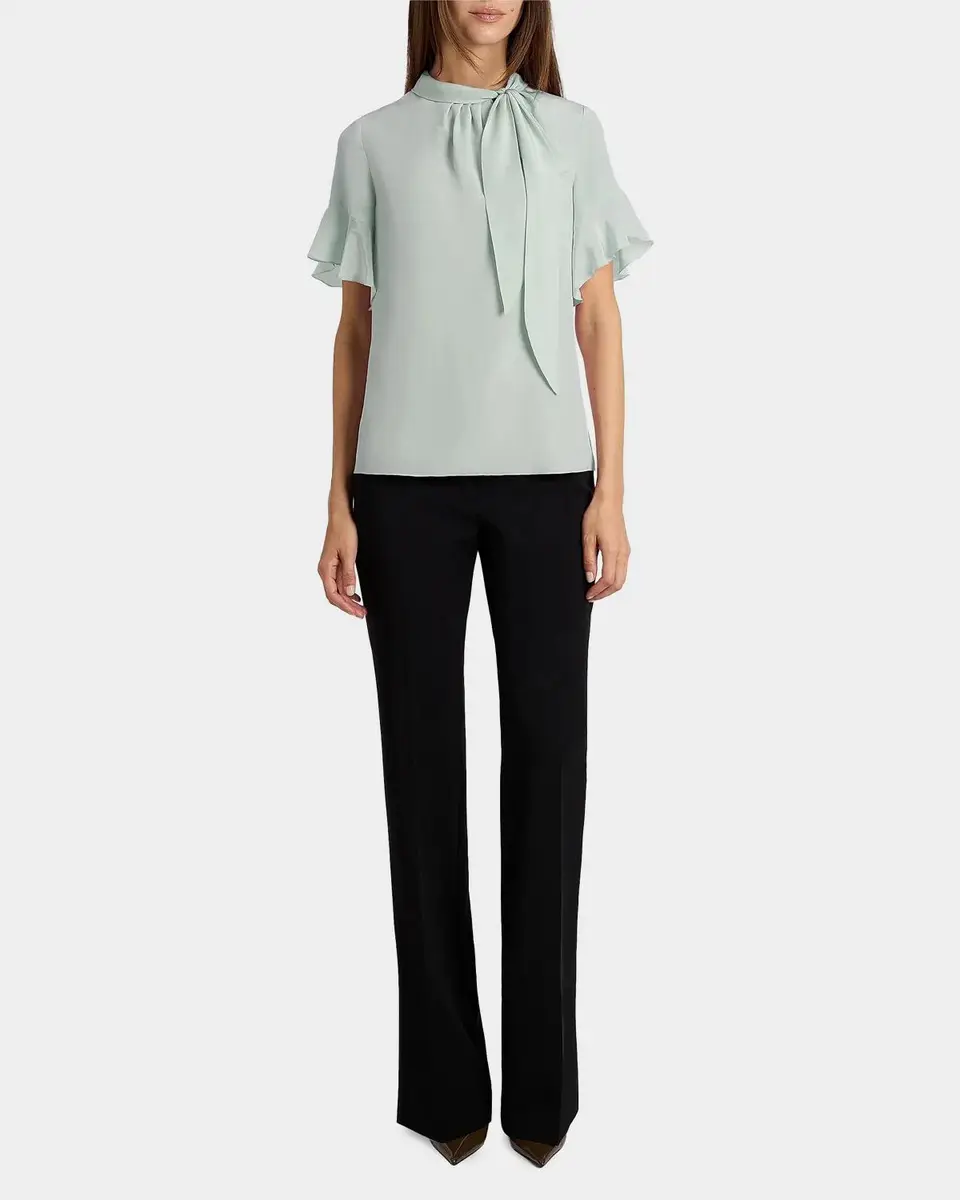 Santorelli Tie-Neck Silk Blouse | Thumbnail 2 Santorelli Tie-Neck Silk Blouse | Thumbnail 2