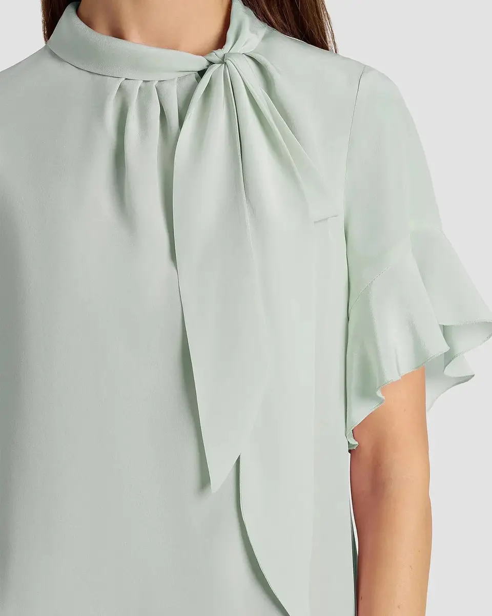 Santorelli Tie-Neck Silk Blouse | Thumbnail 5 Santorelli Tie-Neck Silk Blouse | Thumbnail 5