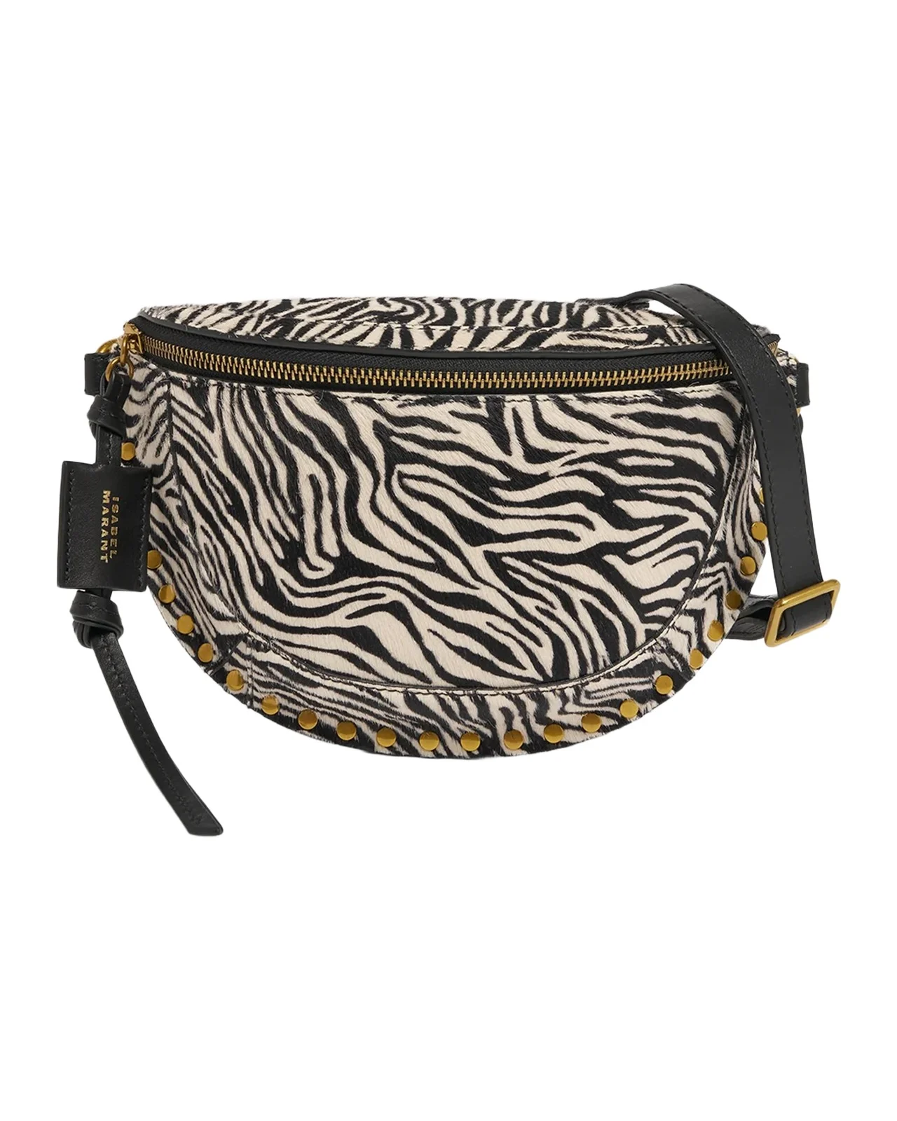 Isabel Marant Skano Zebra-Print Calf-Hair Belt Bag