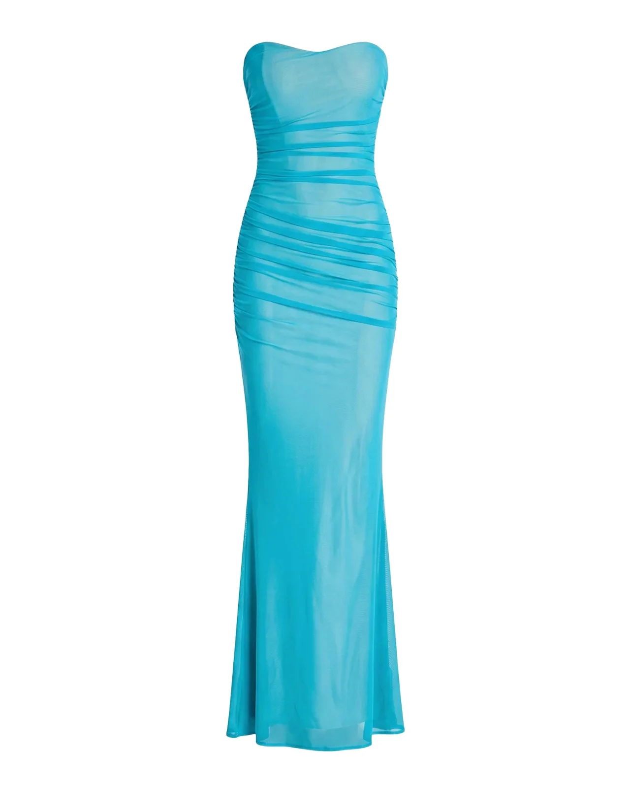 Quintessa Ruched Mesh Strapless Gown Quintessa Ruched Mesh Strapless Gown