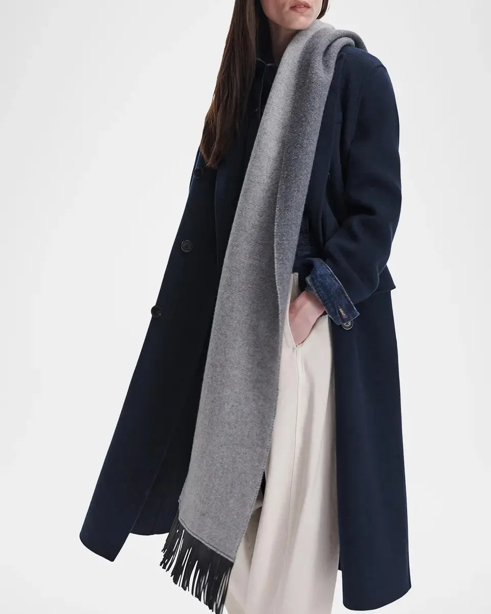 rag & bone Brooke Two-Tone Fringe-Trim Wool Scarf | Thumbnail 2