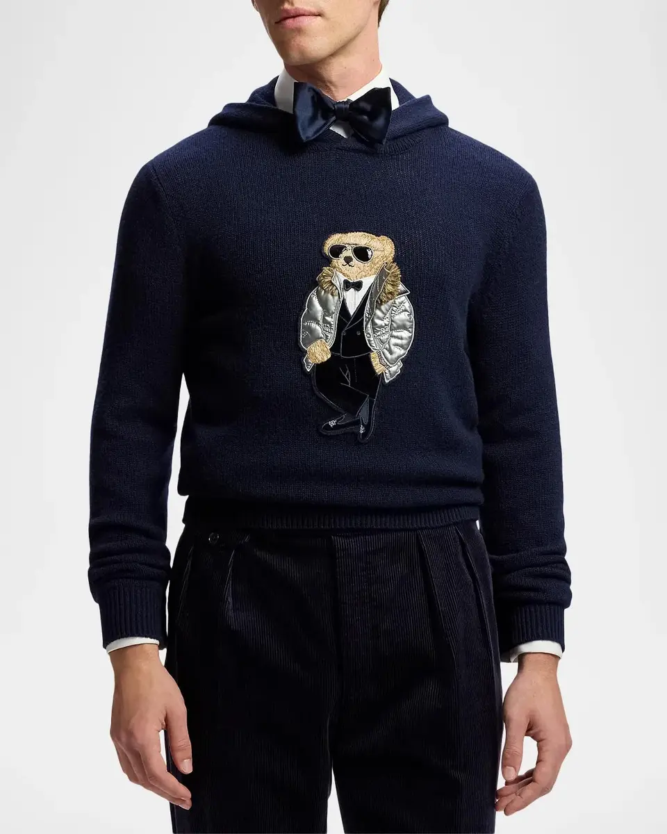 Ralph Lauren Men's Polo Bear Cashmere Hooded Sweater | Thumbnail 4 Ralph Lauren Men's Polo Bear Cashmere Hooded Sweater | Thumbnail 4