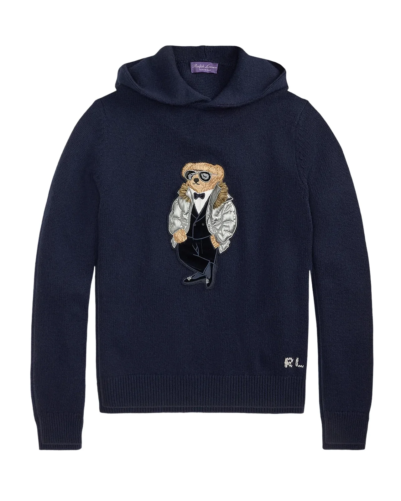 Men's Polo Bear Cashmere Hooded Sweater