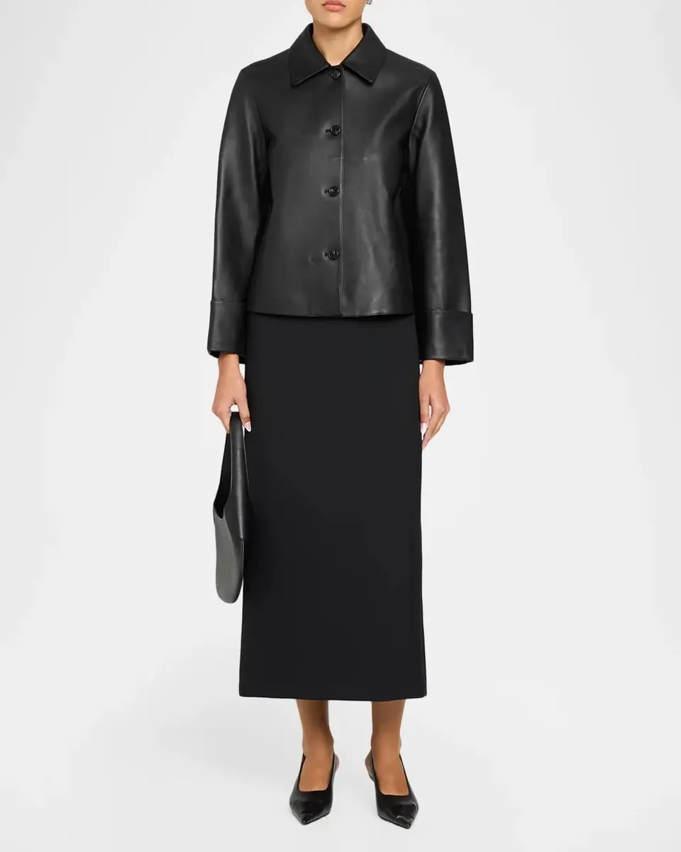 Theory Boxy Leather Jacket | Thumbnail 2 Theory Boxy Leather Jacket | Thumbnail 2
