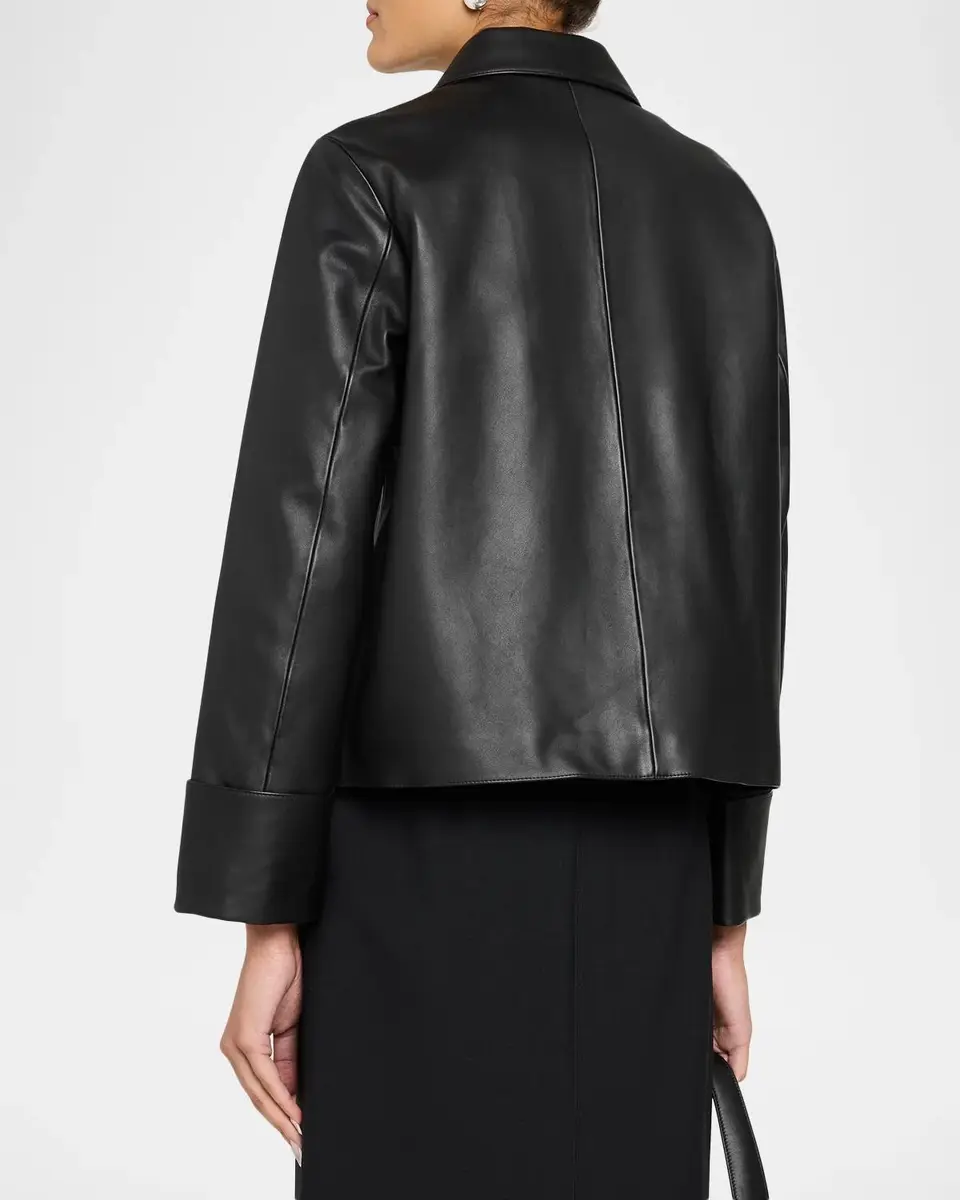 Theory Boxy Leather Jacket | Thumbnail 3 Theory Boxy Leather Jacket | Thumbnail 3