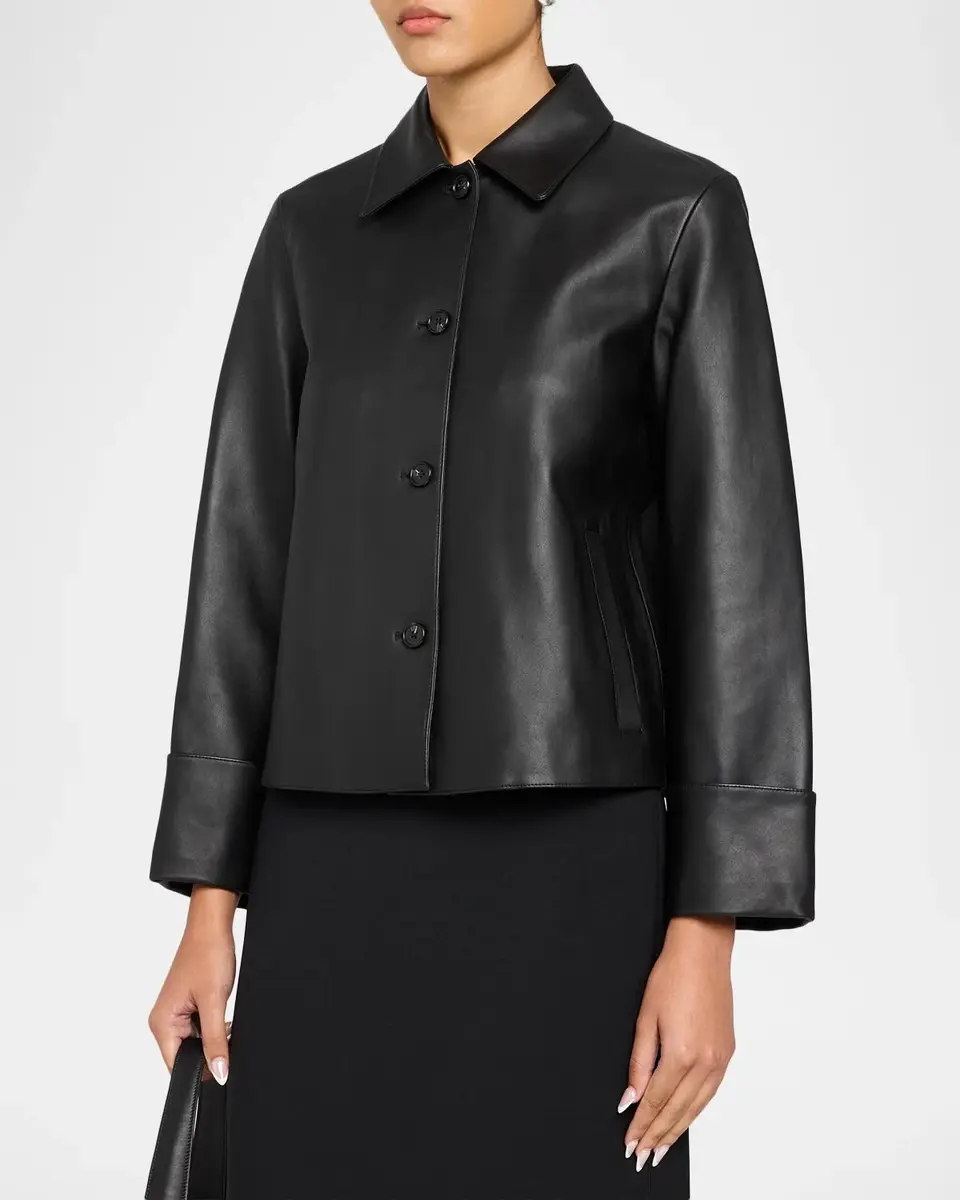 Theory Boxy Leather Jacket | Thumbnail 4 Theory Boxy Leather Jacket | Thumbnail 4