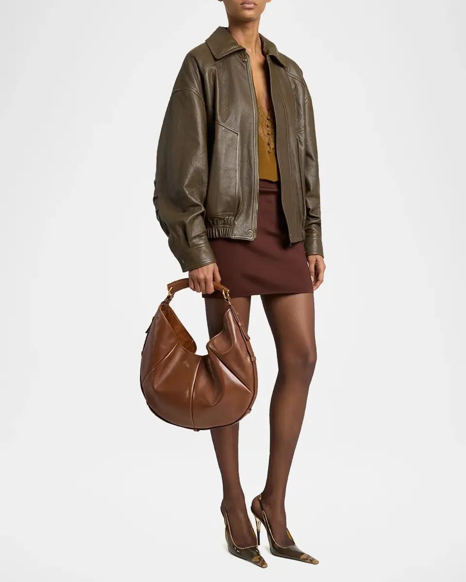 Saint Laurent Mombasa Medium Pleated Leather Hobo Bag | Thumbnail 5 Saint Laurent Mombasa Medium Pleated Leather Hobo Bag | Thumbnail 5