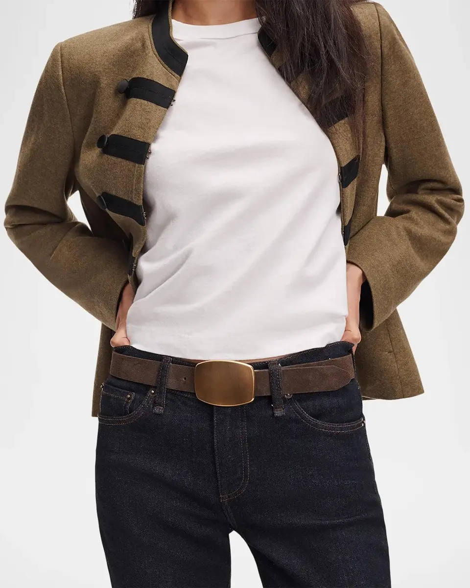 rag & bone Wyatt Plaque Cut-Size-Leather Belt | Thumbnail 2