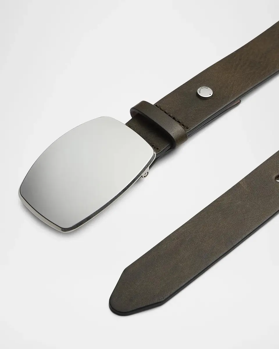 rag & bone Wyatt Plaque Cut-Size-Leather Belt | Thumbnail 3