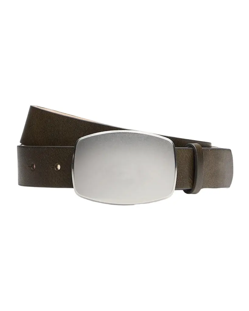 Wyatt Plaque Cut-Size-Leather Belt Wyatt Plaque Cut-Size-Leather Belt