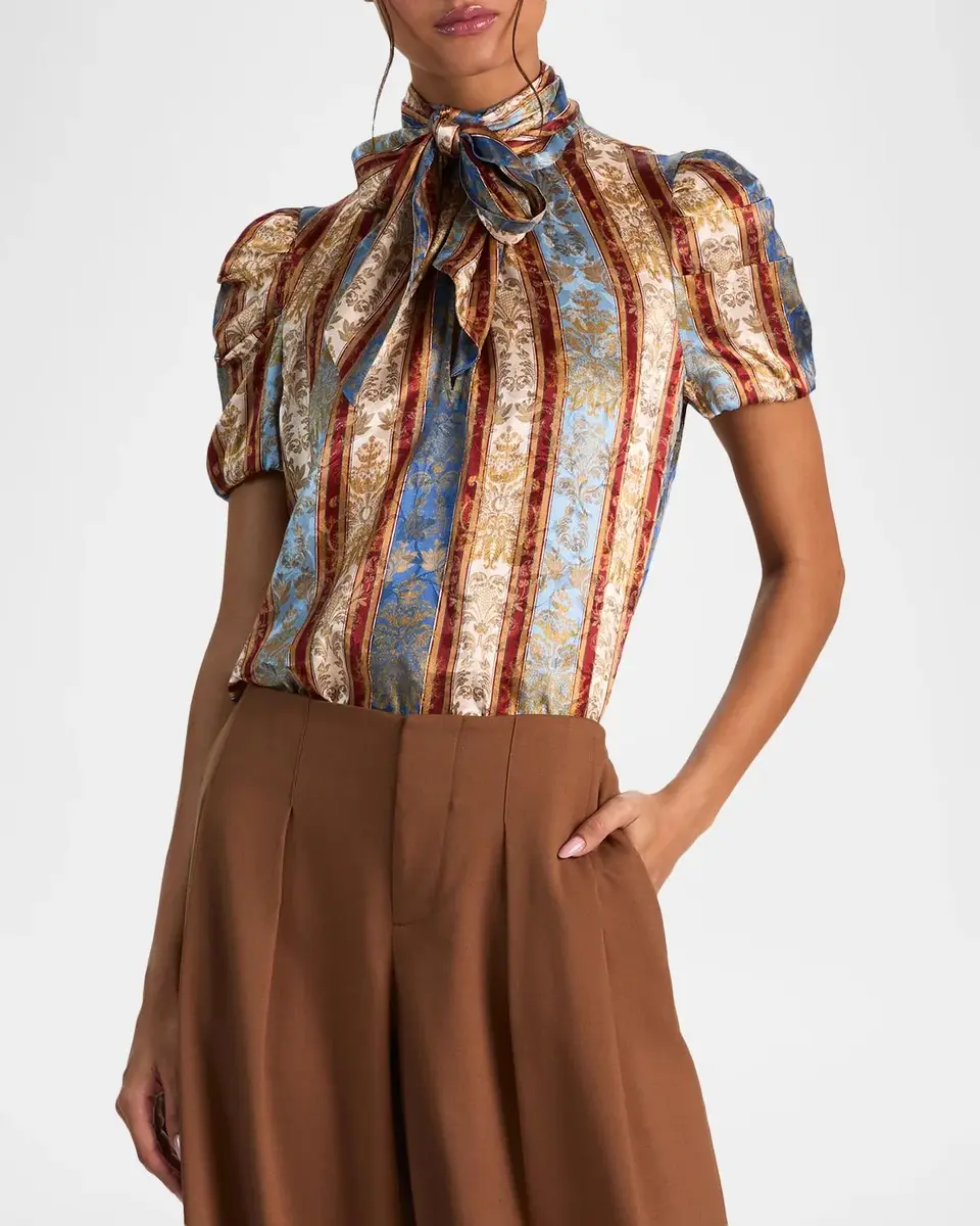 Alice + Olivia Brentley Tieneck Blouse | Thumbnail 4