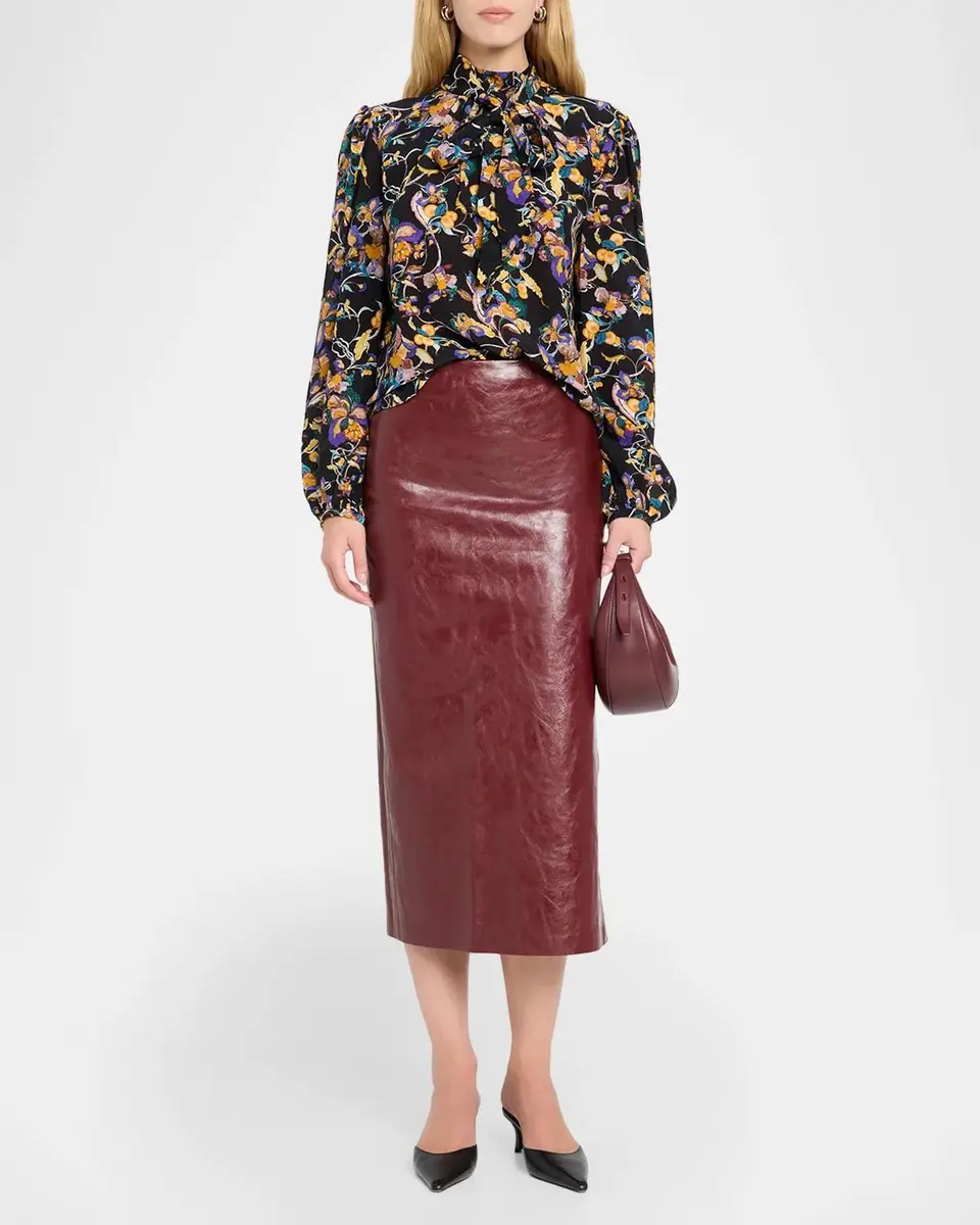 Alice + Olivia Maeve Solid Side-Slit Midi Skirt | Thumbnail 2 Alice + Olivia Maeve Solid Side-Slit Midi Skirt | Thumbnail 2