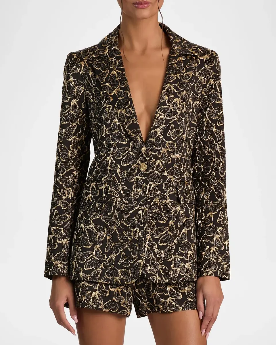 Alice + Olivia Macey Butterfly Jacquard Single-Breasted Blazer | Thumbnail 4 Alice + Olivia Macey Butterfly Jacquard Single-Breasted Blazer | Thumbnail 4