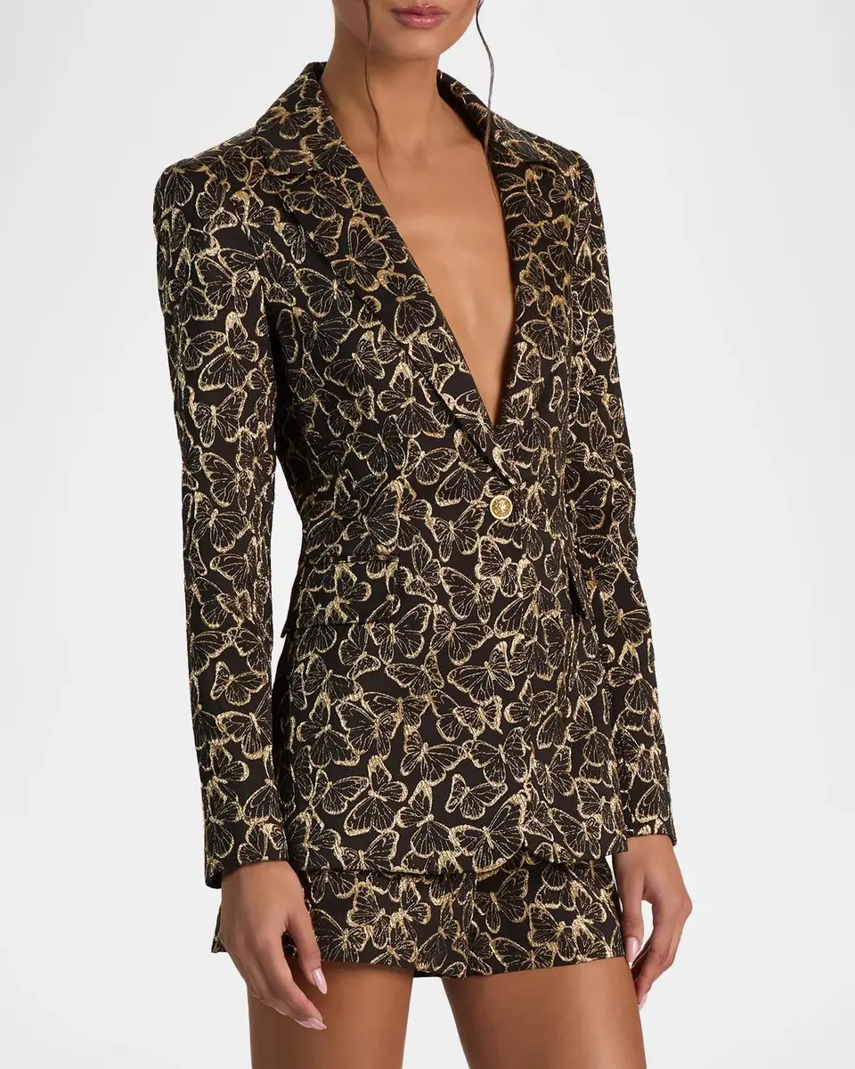 Alice + Olivia Macey Butterfly Jacquard Single-Breasted Blazer | Thumbnail 6 Alice + Olivia Macey Butterfly Jacquard Single-Breasted Blazer | Thumbnail 6