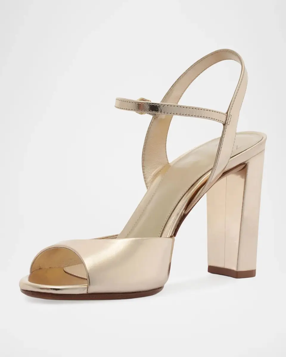 Alexandre Birman 90mm Amy Metallic Leather Ankle-Strap Sandals | Thumbnail 6
