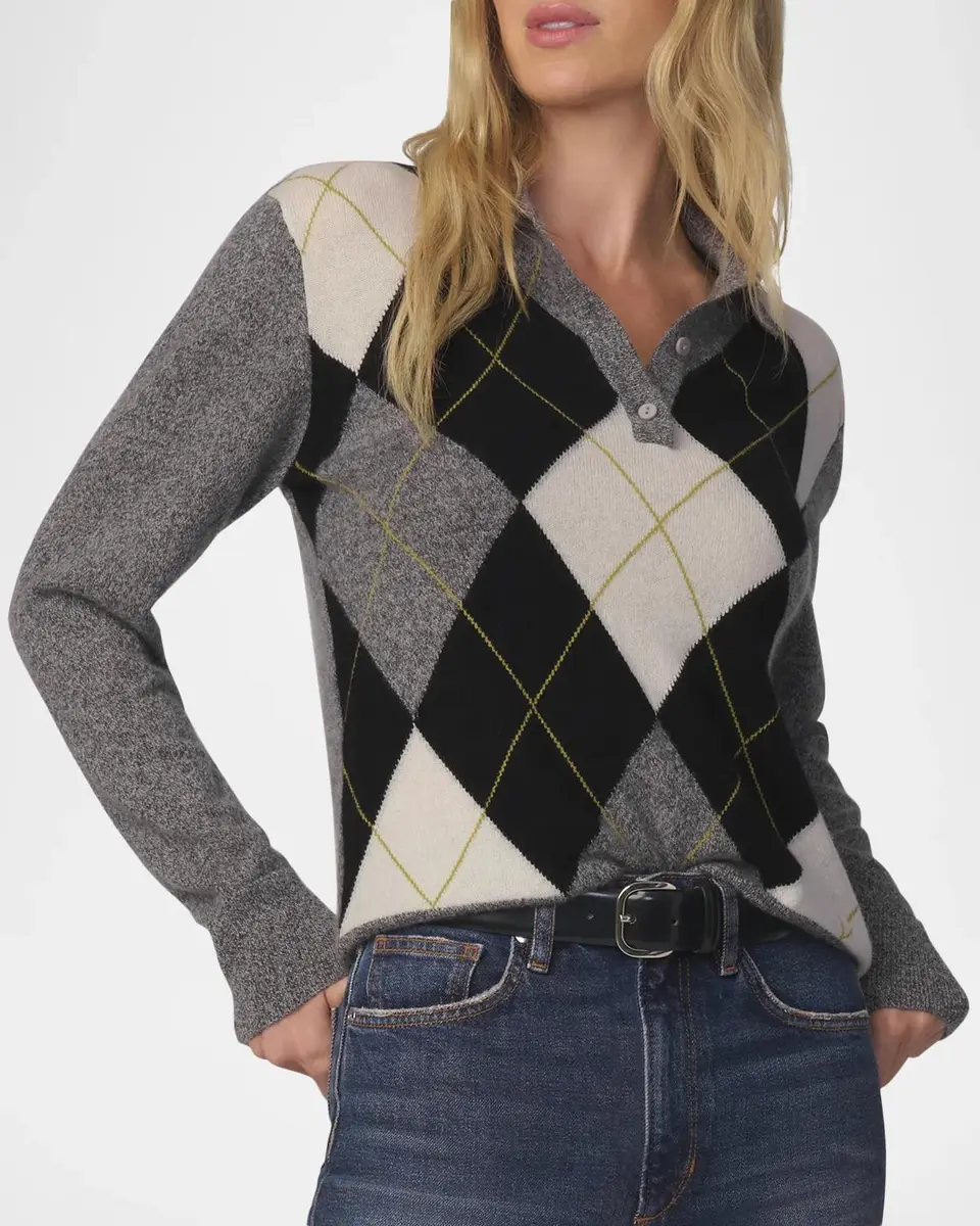 Joe's Jeans Argyle Cashmere Polo Sweater | Thumbnail 4 Joe's Jeans Argyle Cashmere Polo Sweater | Thumbnail 4