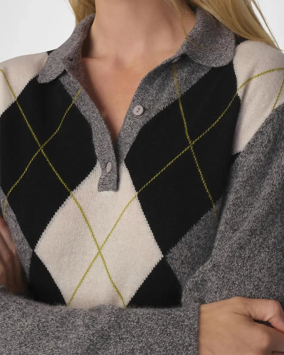 Joe's Jeans Argyle Cashmere Polo Sweater | Thumbnail 5 Joe's Jeans Argyle Cashmere Polo Sweater | Thumbnail 5