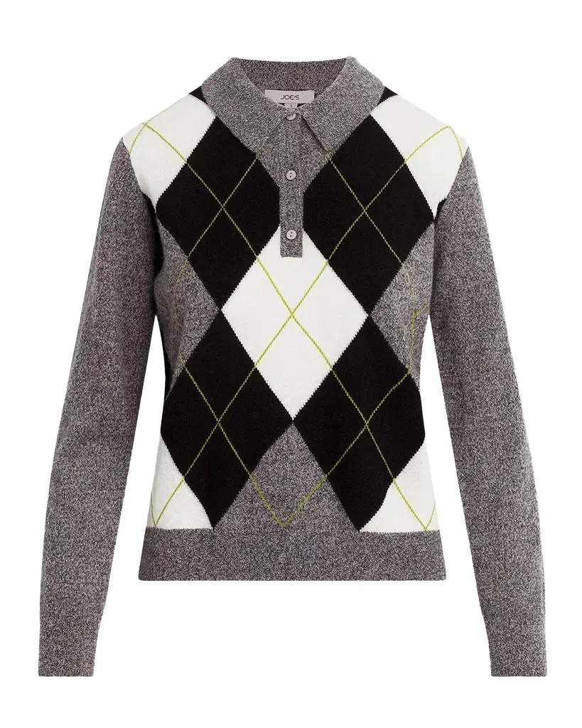 Argyle Cashmere Polo Sweater Argyle Cashmere Polo Sweater