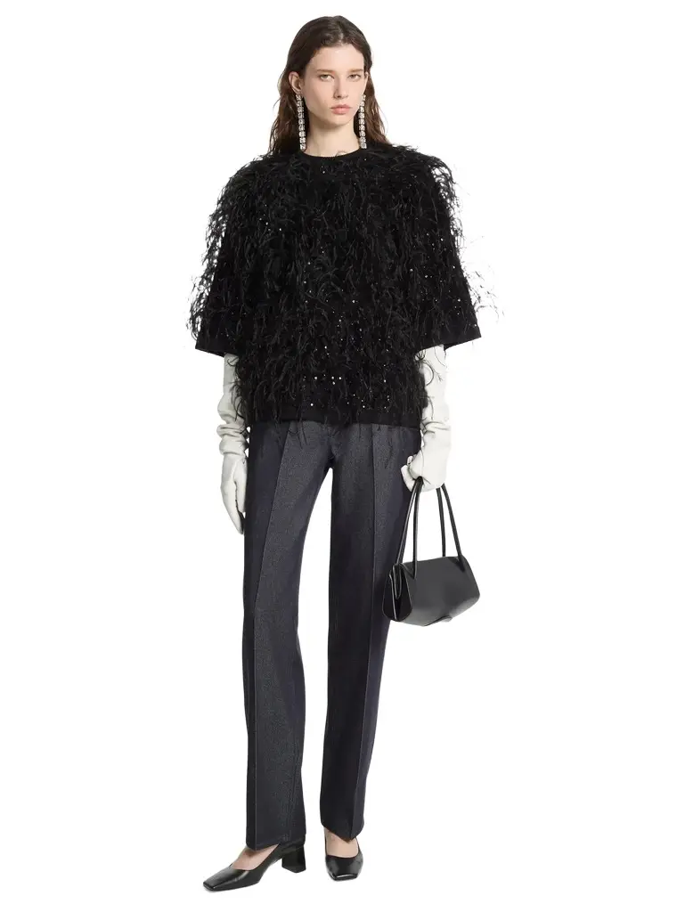 Hand-Embroidered Cashmere Sweater in