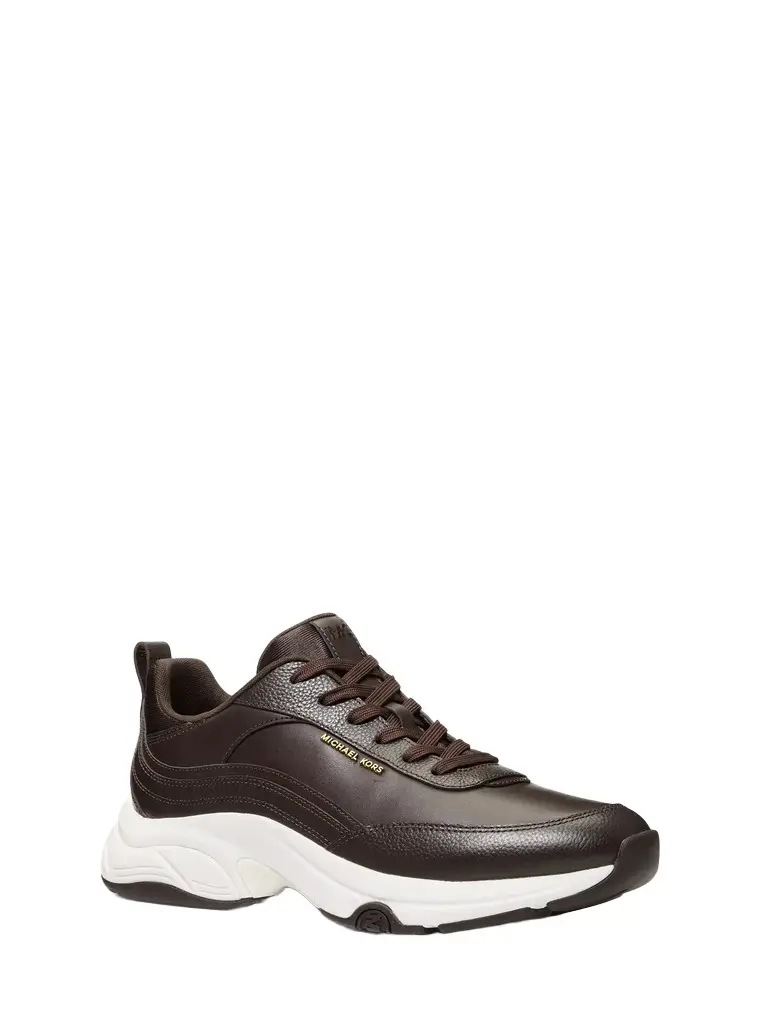 Michael Kors Collection Hartley Leather Trainer in Brown