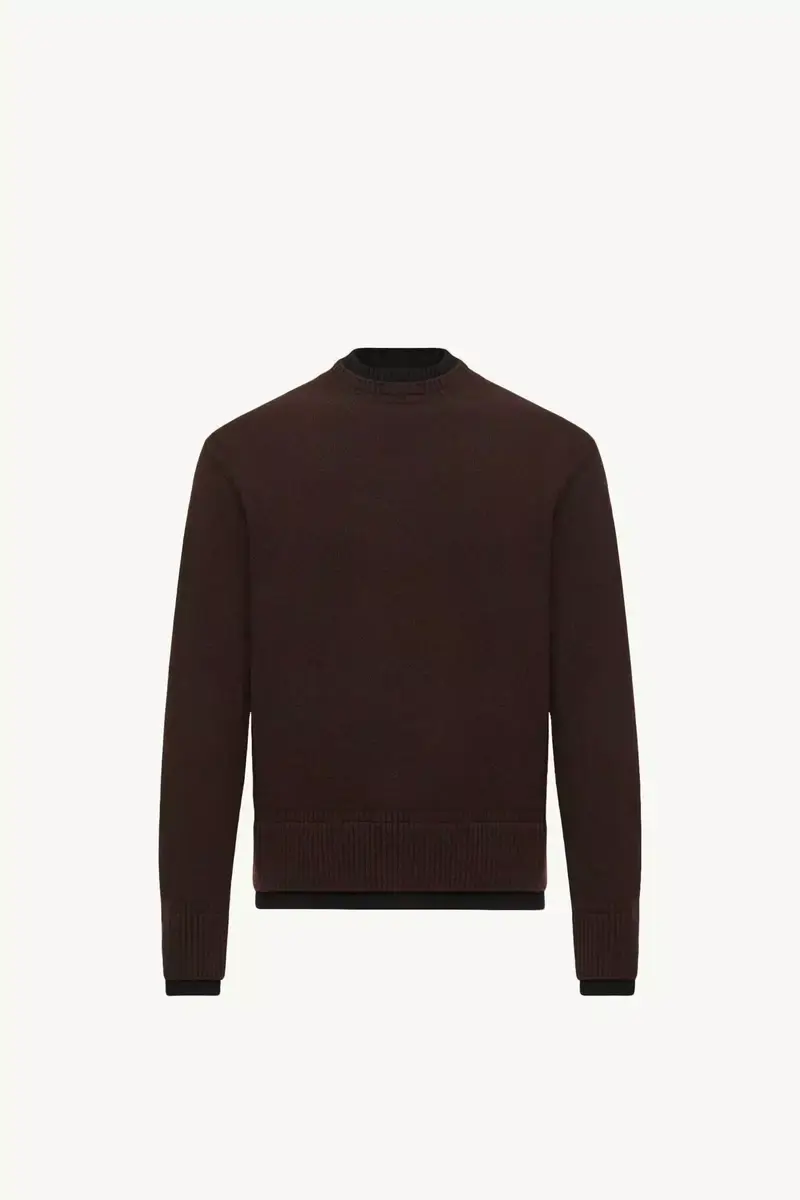 Moncler Leather Logo Wool & Cashmere Blend Sweater | Thumbnail 2 Moncler Leather Logo Wool & Cashmere Blend Sweater | Thumbnail 2