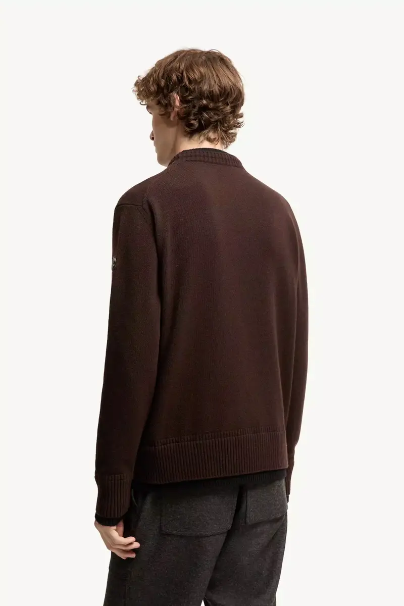 Moncler Leather Logo Wool & Cashmere Blend Sweater | Thumbnail 6 Moncler Leather Logo Wool & Cashmere Blend Sweater | Thumbnail 6