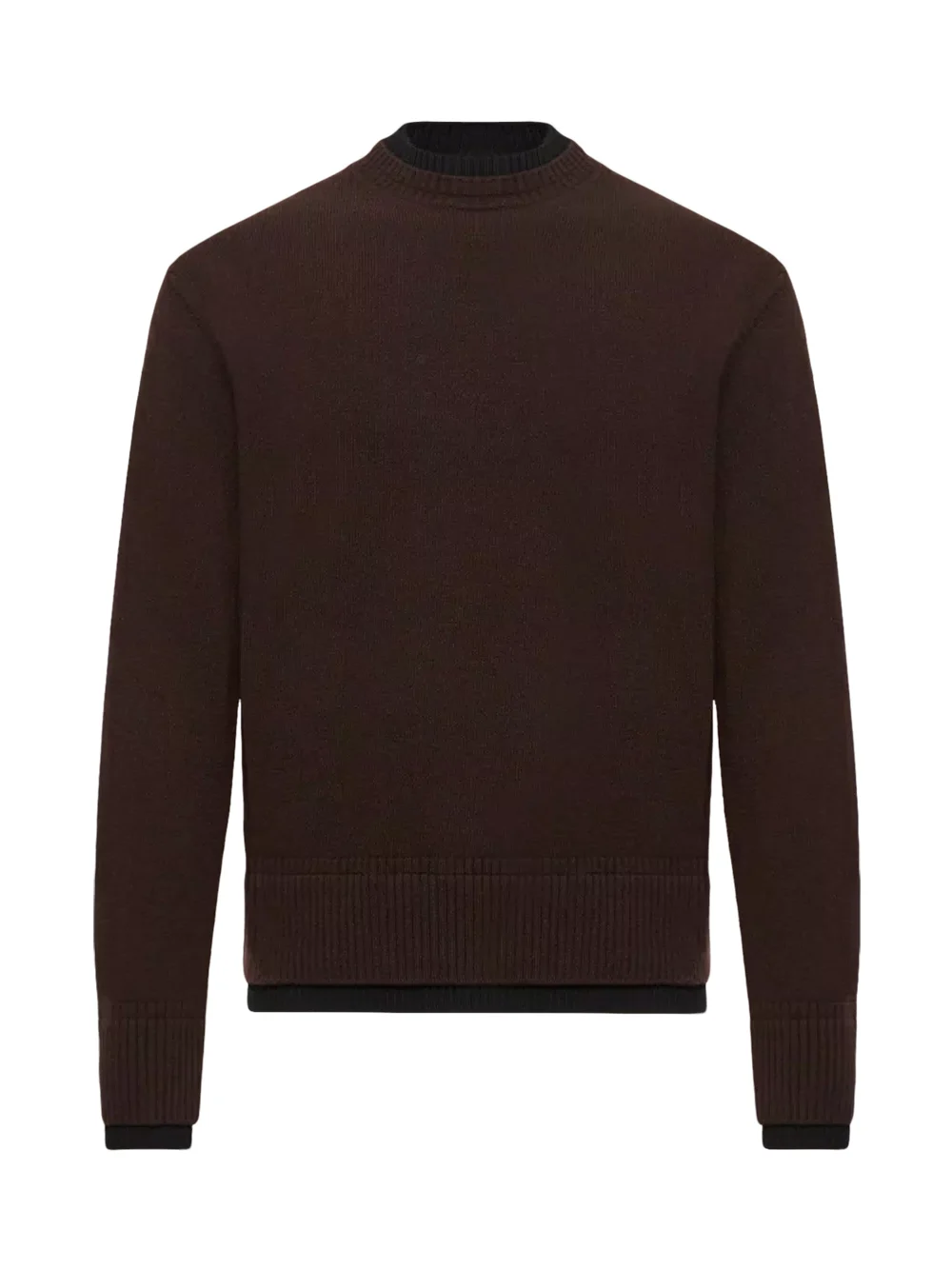 Leather Logo Wool & Cashmere Blend Sweater