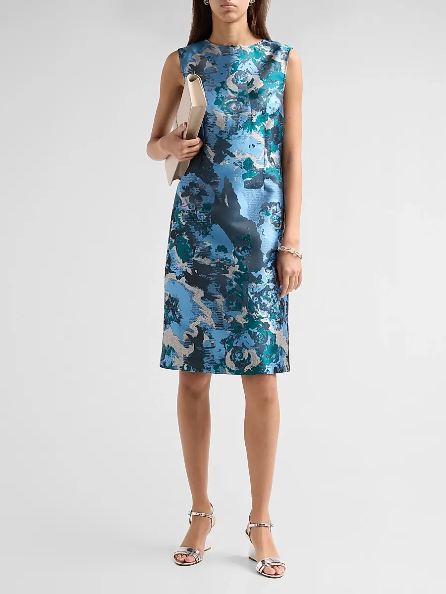 Ming Wang Women's Abstract Jacquard Sheath Knee-Length Dress | Thumbnail 2 Ming Wang Women's Abstract Jacquard Sheath Knee-Length Dress | Thumbnail 2