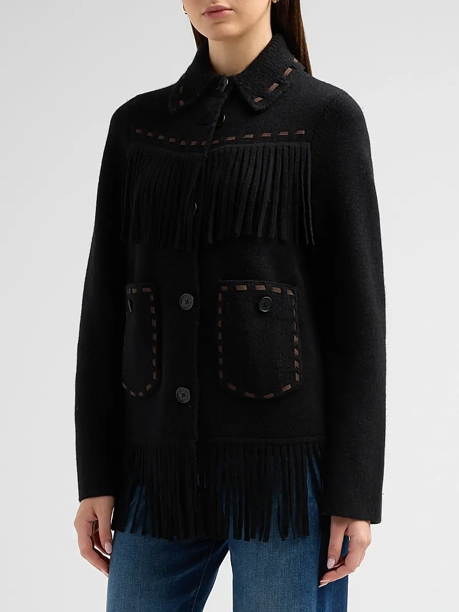 Guest In Residence Women's Western Cashmere-Wool Fringe Jacket | Thumbnail 4