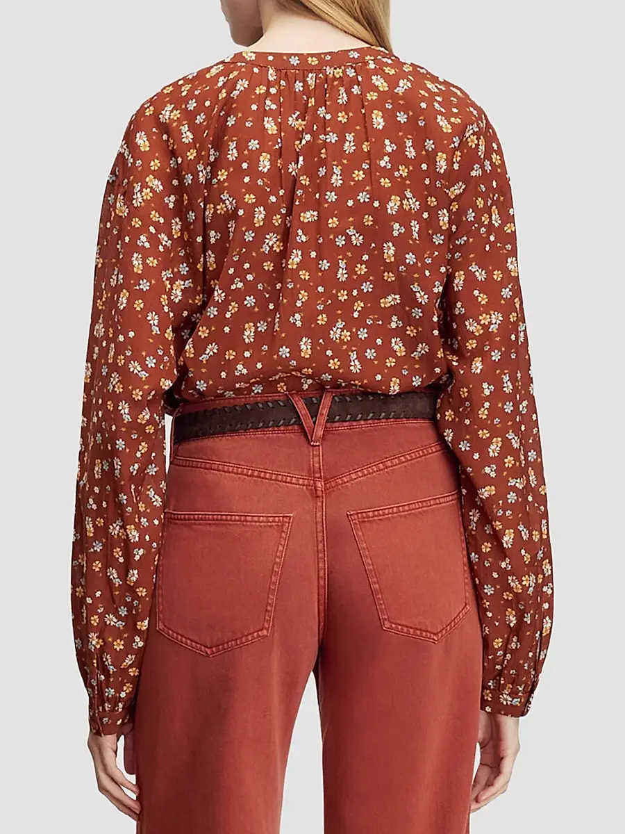 Veronica Beard Women's Lollie Floral Pintuck Blouse | Thumbnail 3 Veronica Beard Women's Lollie Floral Pintuck Blouse | Thumbnail 3