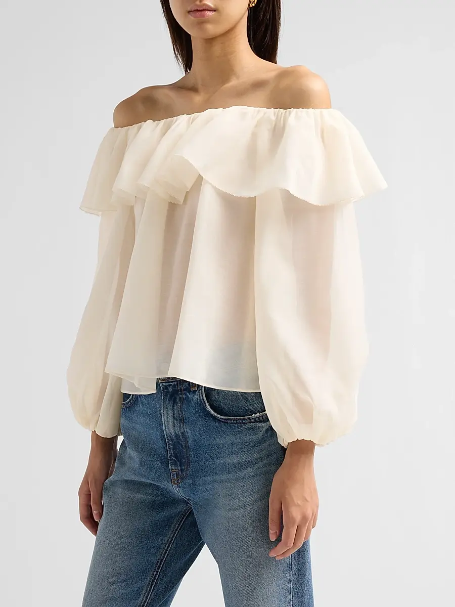 Alice + Olivia Women's Alta Ruffled Blouse | Thumbnail 4 Alice + Olivia Women's Alta Ruffled Blouse | Thumbnail 4