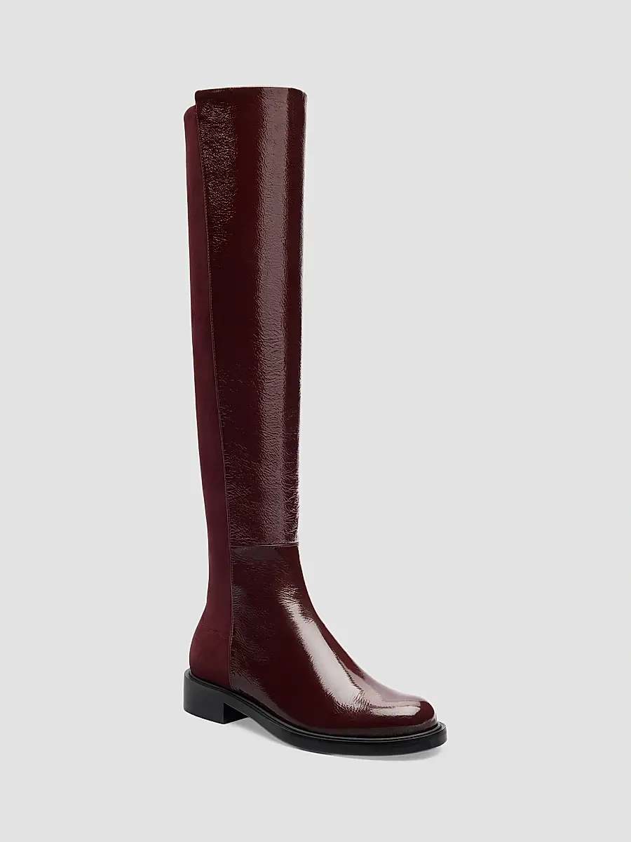 Stuart Weitzman Women's 5050 Gisele Suede & Leather Tall Boots - Boy'senberry | Thumbnail 2 Stuart Weitzman Women's 5050 Gisele Suede & Leather Tall Boots - Boy'senberry | Thumbnail 2