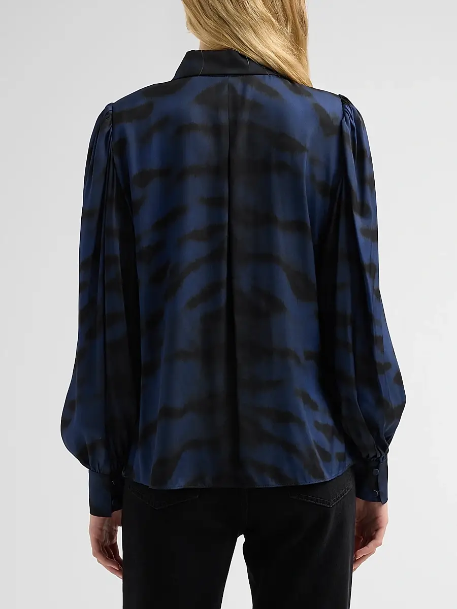 Kobi Halperin Women's Davis Tiger-Print Silk Blouse | Thumbnail 3