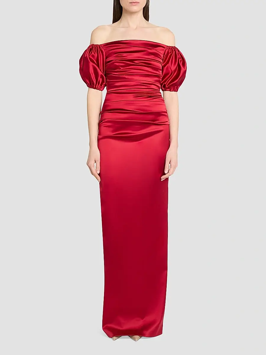 Talbot Runhof Women's Off-The-Shoulder Satin Duchesse Gown | Thumbnail 2 Talbot Runhof Women's Off-The-Shoulder Satin Duchesse Gown | Thumbnail 2