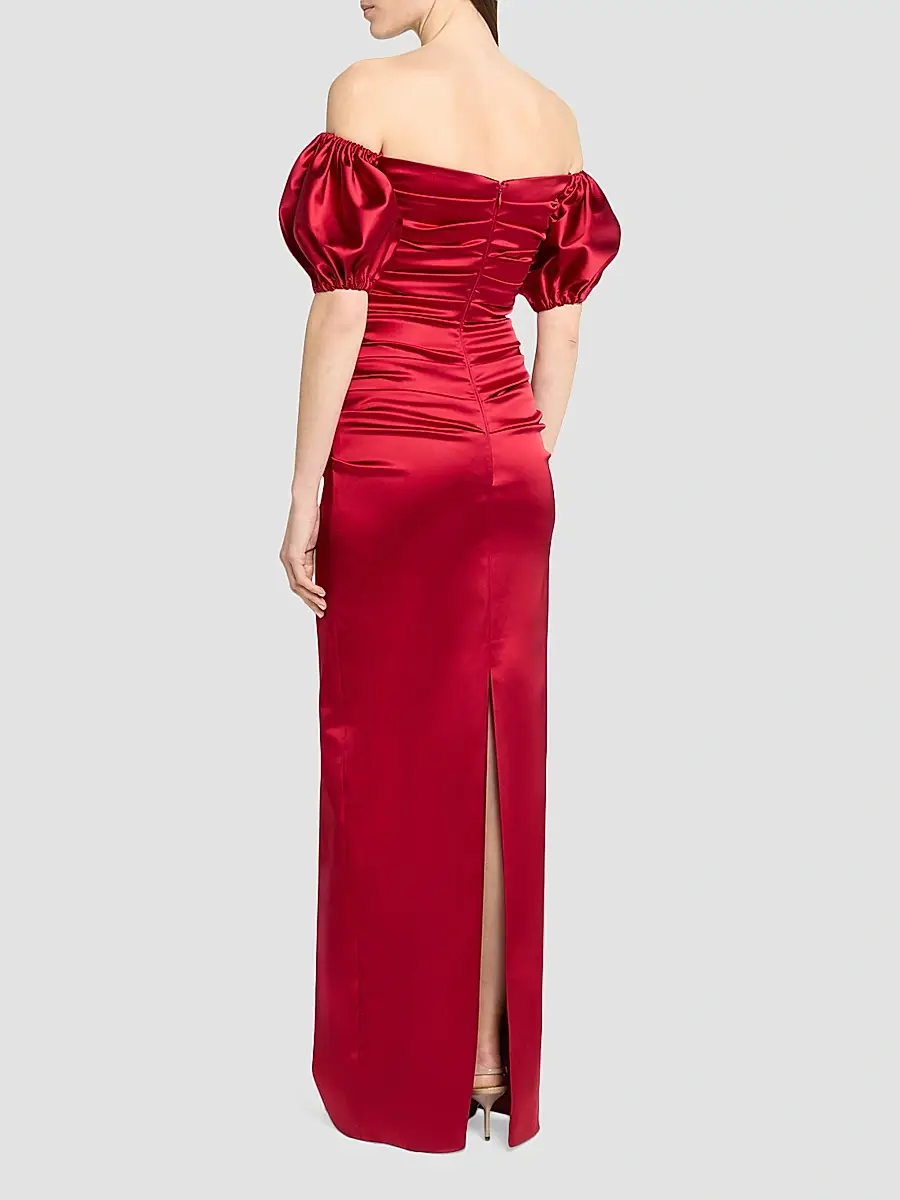 Talbot Runhof Women's Off-The-Shoulder Satin Duchesse Gown | Thumbnail 3 Talbot Runhof Women's Off-The-Shoulder Satin Duchesse Gown | Thumbnail 3