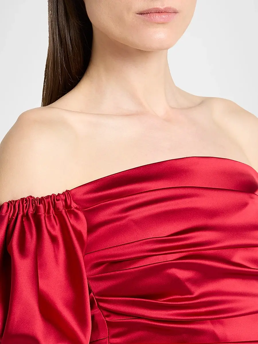 Talbot Runhof Women's Off-The-Shoulder Satin Duchesse Gown | Thumbnail 5 Talbot Runhof Women's Off-The-Shoulder Satin Duchesse Gown | Thumbnail 5