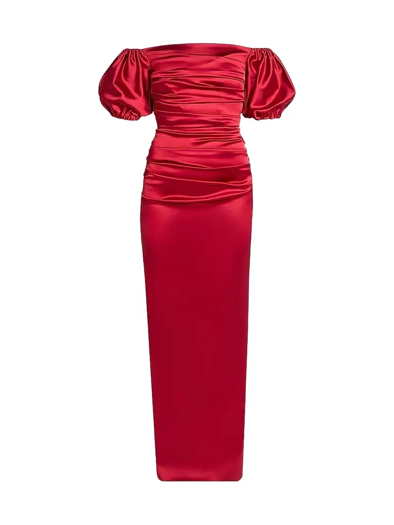 Women's Off-The-Shoulder Satin Duchesse Gown Women's Off-The-Shoulder Satin Duchesse Gown