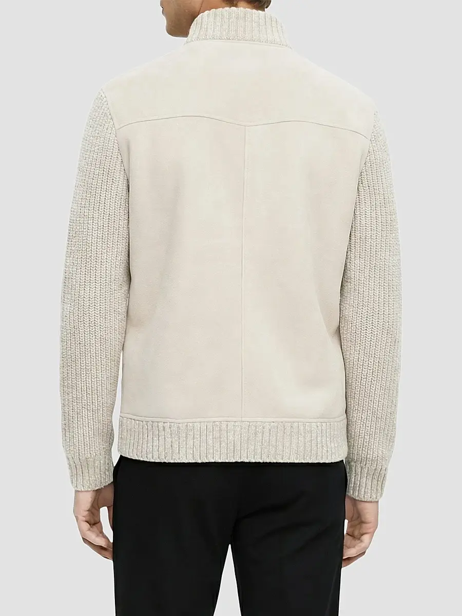 Gorski Men's Merino Shearling Lamb Jacket with Knit Sleeves and Hem | Thumbnail 5 Gorski Men's Merino Shearling Lamb Jacket with Knit Sleeves and Hem | Thumbnail 5